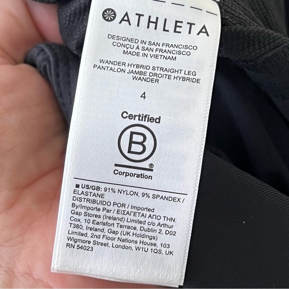 Athleta Wander Hybrid Black Straight Leg Pant size 4 Ankle Stretch Pockets - Picture 9 of 13